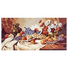 Канва жесткая с рисунком Фрукты с глиняным кувшином 50 x 90 см 21.128 Gobelin L, Diamant