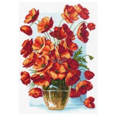 Ваза с маками Рисунок на канве 37/49 37х49 (26х38) Матренин Посад 1439 37х49 (26х38) Матренин Посад 1439)