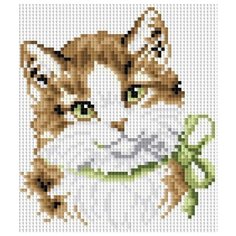 Кошка Алиса Мозаика на подрамнике 20х20 20х20 Белоснежка 015-ST-S