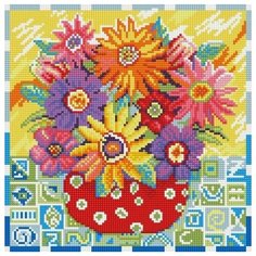 Цветики цветочки Мозаика на подрамнике 30х30 30х30 Белоснежка 291-ST-S