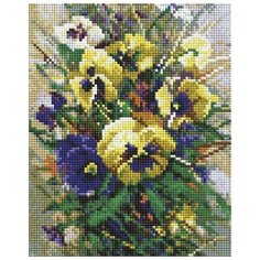 Букет с анютками Мозаика на подрамнике 20х25 20х25 см Белоснежка 557-ST-S