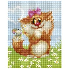 Рыжая кошечка Мозаика на подрамнике 20х25 20х25 см Белоснежка 535-ST-S