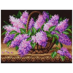 Набор Сирень в корзине 30х40 Вышиваем бисером V-23 30х40 Вышиваем бисером V-23)