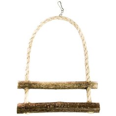 Игрушка для птиц Лесенка из сизали две ступеньки 20х15см, Zoobaloo