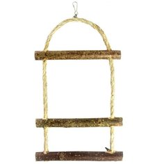 Игрушка для птиц Лесенка из сизали три ступеньки 30х15см, Zoobaloo