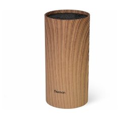 Подставка для кухонных ножей 11x22см круглая, цвет дерево (пластик) Fissman