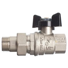 Кран шаровой Bugatti 1/2" с накидной гайкой (бабочка) серия Oregon 03220027