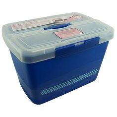 Контейнер с крышкой на защелке для хранения швейных принадлежностей HEMLINE 1 шт * ( MR4608.NAVY )