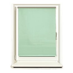 Штора рулонная светонепроницаемая (Блэкаут) BRABIX 60х175 см, светло-зеленый/серебро, 606009