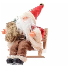 Елочное украшение отдыхающий санта на скамейке, 15 см, Kaemingk 561401-скамейка