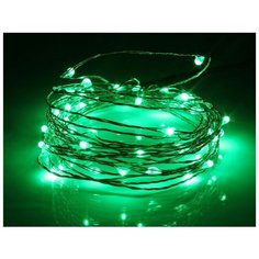 Гирлянда капельки, 20 зеленых mini-LED, серебристая проволока, 1.9+0.3 м, батарейки, SNOWHOUSE LDM020G-BO