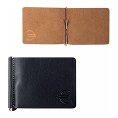 Зажим для купюр FABULA "Kansas", натуральная кожа, отстрочка, тиснение, 105х86 мм, черный, Z.7.TX