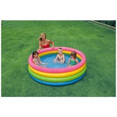 Детский надувной бассейн INTEX Sunset Glow Four Ring 168x168x46 см (56441)