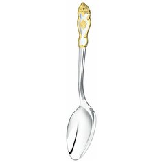 "Ложка чайная Кольчугинский мельхиор ""Герб"" с позолотой, 6 шт"