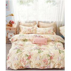 Постельное белье Розовые сны, евро размер, сатин, с навлочками 50x70, евроСК-208-50*70