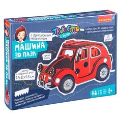 Конструктор Творчество с Буки: Машина 3D пазл Красный автомобиль (65 деталей) Bondibon
