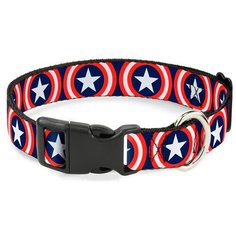 Ошейник Captain America / Капитан Америка Синий С пластиковой застёжкой (38-66 см) Buckle Down