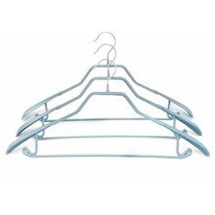 Вешалка-плечики, широкая, металл, набор 3 шт., "Termico", 43*23 см, голубая