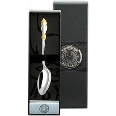 "Ложка чайная Кольчугинский мельхиор ""Серебряная роза"" с позолотой"