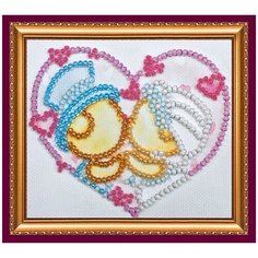Набор для вышивания с магнитом абрис АРТ AMA-145 Мишки-молодожены 8х7см Abris ART