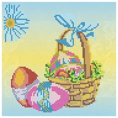 Схема на холсте абрис АРТ АС-026 Пасхальная корзина 20x20 см Abris ART