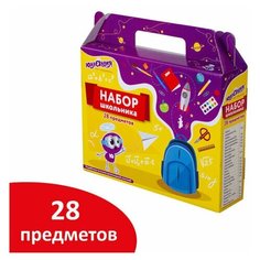 Набор школьных принадлежностей в подарочной коробке юнландия "К школе готов", 28 предметов, 880120
