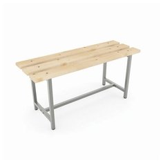 Скамья деревянная на метеллокаркасе "СТ 1", 1000х350х460 мм, каркас металлический серый, сиденье дерево ТИТАН