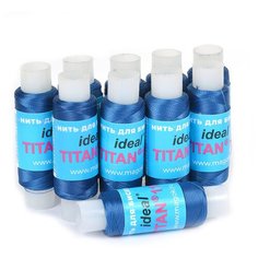 Нить для бисера IDEAL Titan-100 100м цв.синий наб.10шт