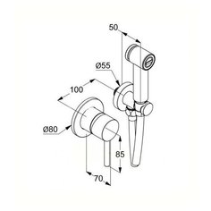 Встраиваемый смеситель Kludi Bozz с гигиеническим душем, хром 389980576