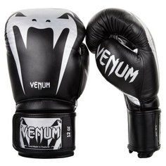 Перчатки боксерские Venum Giant 3.0 Black/Silver Nappa Leather 10 унций