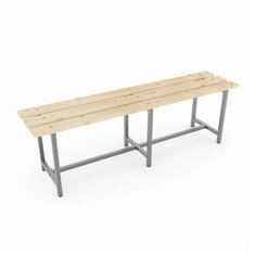 Скамья деревянная на металлокаркасе "СТ 3", 1500х350х460 мм, каркас металлический серый, сиденье дерево ТИТАН