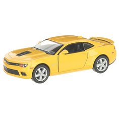 Детская инерционная металлическая машинка с открывающимися дверями, модель Chevrolet Camaro 2014, желтый Serinity Toys