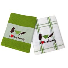 Tana Home Collection Кухонное полотенце Lyublyu Gotovitj Цвет: Белый, Зелёный (45х70 см - 2 шт) br42062