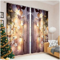 Фотошторы Магия праздника Цвет: Коричневый, Желтый Сирень