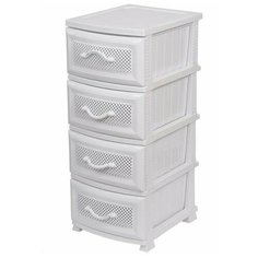 Комод "Дельфин" 4 ящика белый РОССПЛАСТ