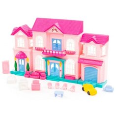 Кукольный домик "Дом принцессы" с набором мебели и автомобилем ( Полесье