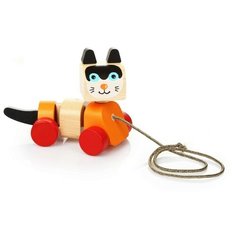 Каталка-игрушка Cubika Кошка (13616) бежевый/оранжевый/красный/черный