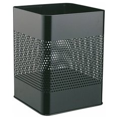 Металлическая квадратная мусорная корзина DURABLE с декоративной перфорирацией, 18,5 литров, черная