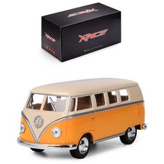 Детская инерционная металлическая машинка Serinity Toys с открывающимися дверями, модель Автобус Volkswagen Classical Bus, синий