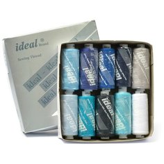 Набор бытовых ниток IDEAL 40/2 366м 100% п/э, MIX A, ассорти 3 уп.10шт