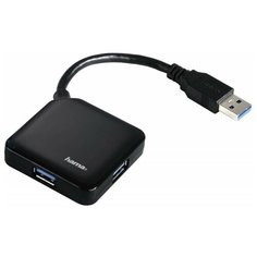 Разветвитель USB 3.0 Hama Square 12190 4порт. черный 00012190