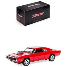 Детская инерционная металлическая машинка, Serinity Toys, с открывающимися дверями, модель Dodge Challenger, со светом и звуком, красный