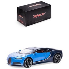 Детская инерционная металлическая машинка, Serinity Toys, с открывающимися дверями, модель Bugatti Chiron, со светом и звуком, синий