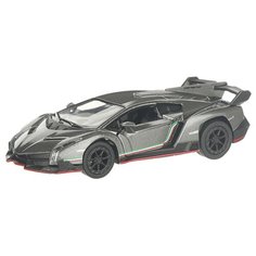 Детская инерционная металлическая машинка с открывающимися дверями, модель Lamborghini Veneno, серебристый Serinity Toys