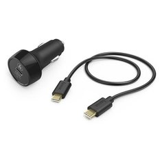 Автомобильное зар.устр. Hama H-183327 3A PDQC универсальное кабель USB Type C черный 00183327