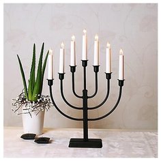 Светильник декоративный семисвечник KRISTINA, 47х30 см, 7 свечей, черный, STAR trading 109-60
