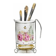 Подставка для столовых приборов 3пр Пионы Loraine 26338 KSMB-26338