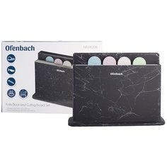 Набор: подставка для ножей 32,8*11,5*23,5см и набор разделочных досок 4шт. 27,8*18,2*0,5cm (арт. 100200) Ofenbach