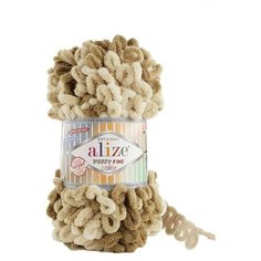 Пряжа Alize Puffy Fine Color (Пуффи Файн Колор) 6354 100% микрополиэстер 100г 14м 5шт