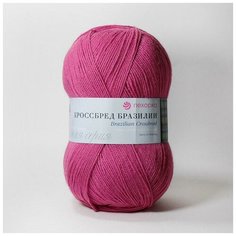 Пряжа Пехорка Кроссбред Бразилии 439 малиновый 50% мериносовая шерсть, 50% акрил 490м 100г 5шт